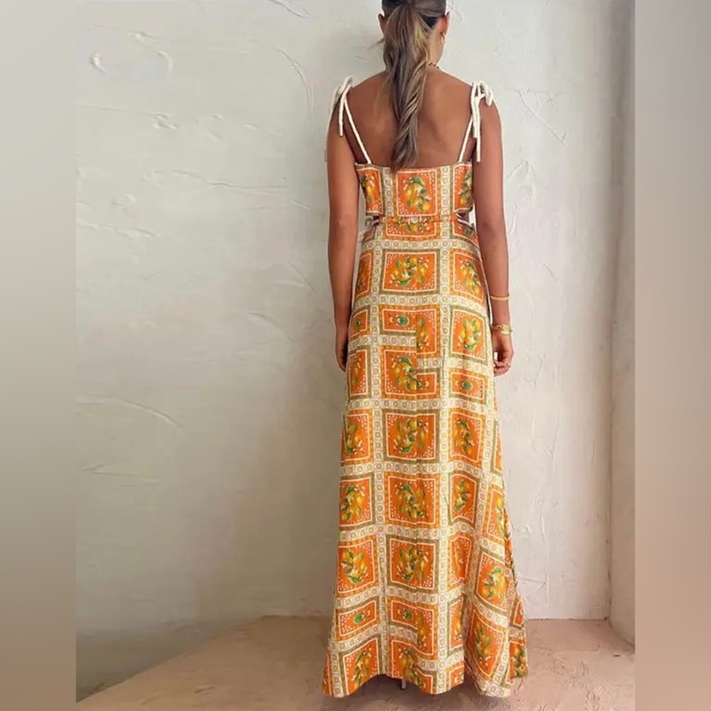 Elegant Orange Maxi Dress - Picture 5 of 9